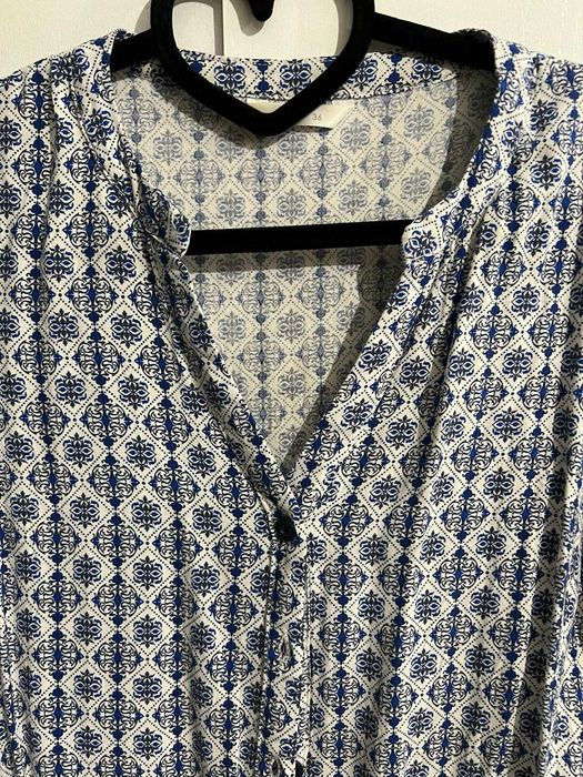 Camasa cu nasturi culoare alb - albastru marimea 36 S