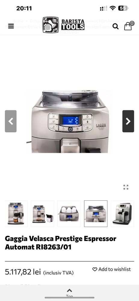 Expresor cafea Saeco Gaggia Velasca Prestige Automat