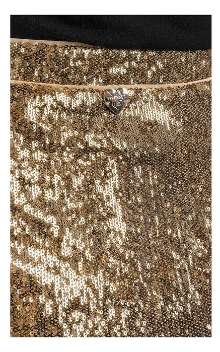 Къса златна пола Twinset от пайети, размер М,брандирана, нова с етике