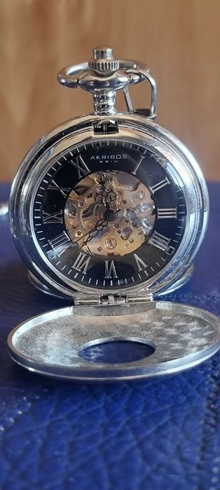 Ceas de buzunar clasic schelet | Akribos XXIV AK609 - Eleganță