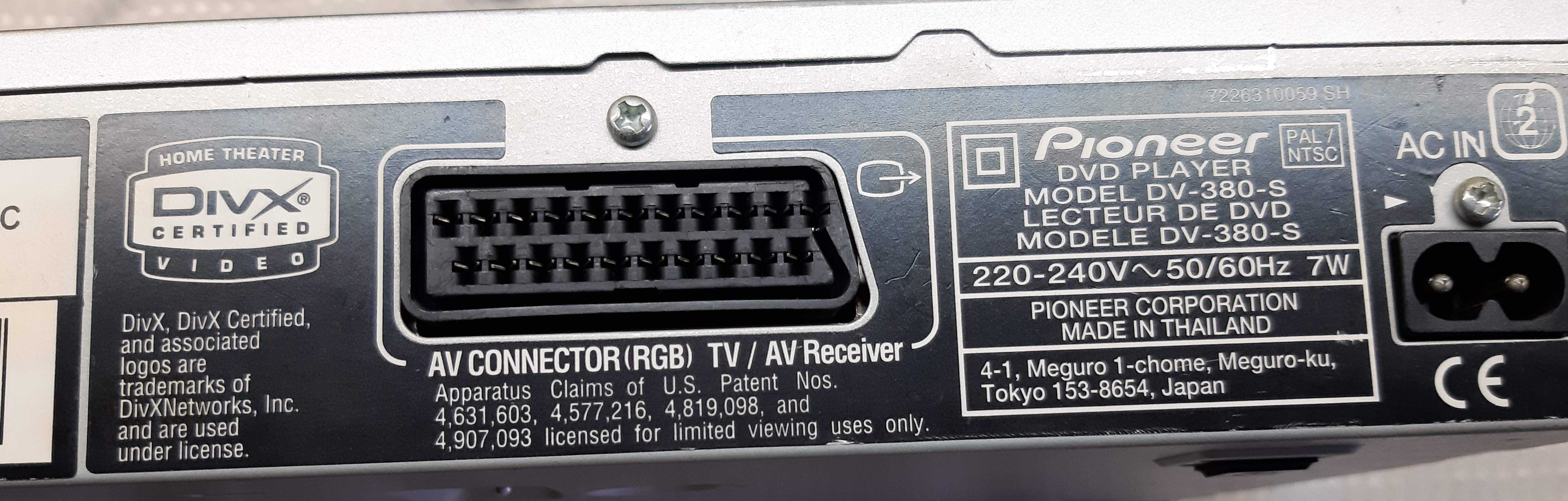 DVD-CD-MP3 Player Pioneer Model: DV-380-S