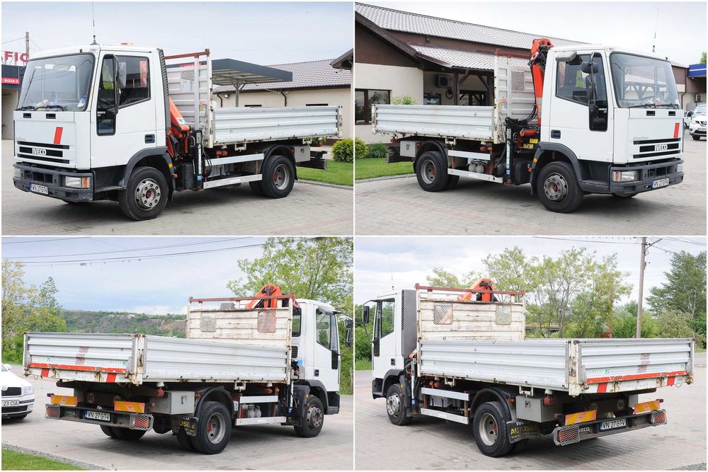 IVECO EuroCargo 100E15 an 11/1999 camion basculabil + macara Palfinger