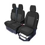 Set huse scaune auto Kegel Tailor Made pentru Ford Transit Viii 2013-, scaun sofer +bancheta pasager 2 locuri, cu deschidere ptr masuta, sezut rabatabil bancheta