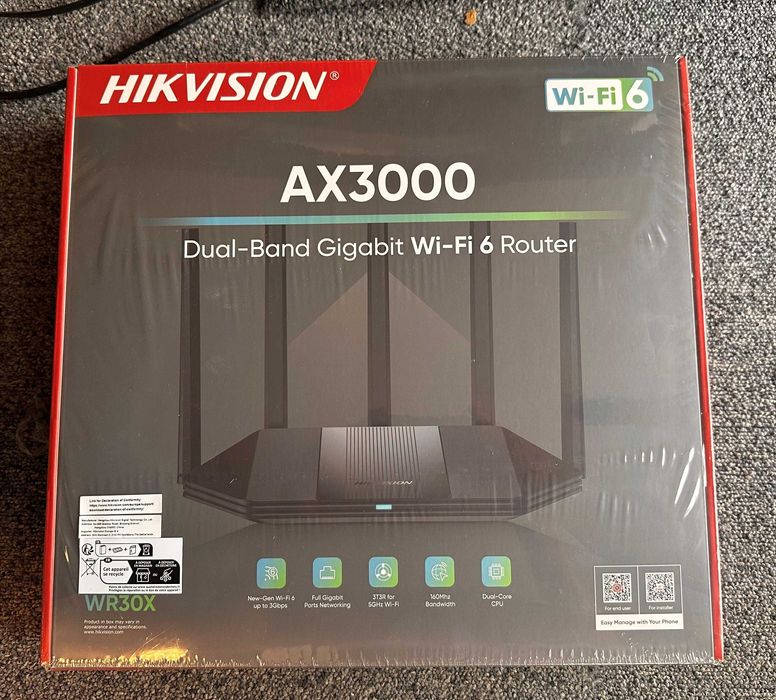 Hikvision 3000Mbps Wi-Fi 6 router, Рутер 3000 Mbps, DS-3WR30X