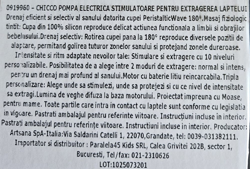 Pompa san electrica Chicco