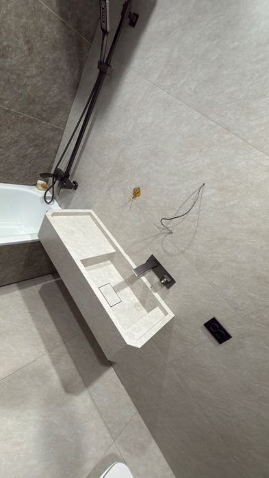 Изготовления раковины,столешница,ступенки и горшки из керамогранит