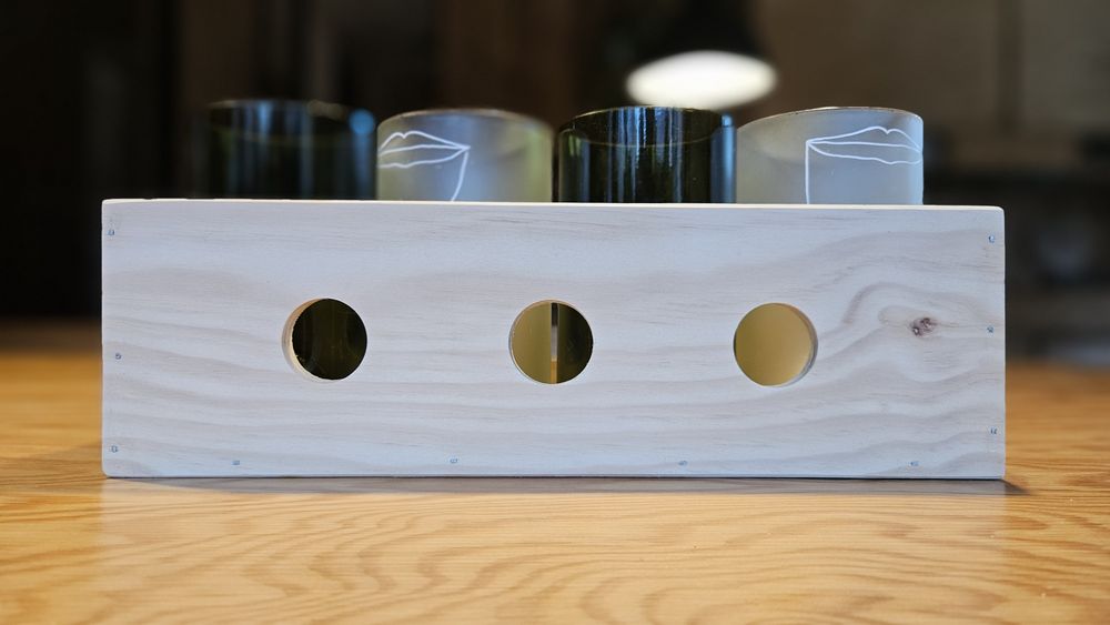 Set 4 pahare sticle vin reciclate