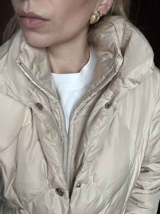 Vand geaca dama ivory pene si puf S