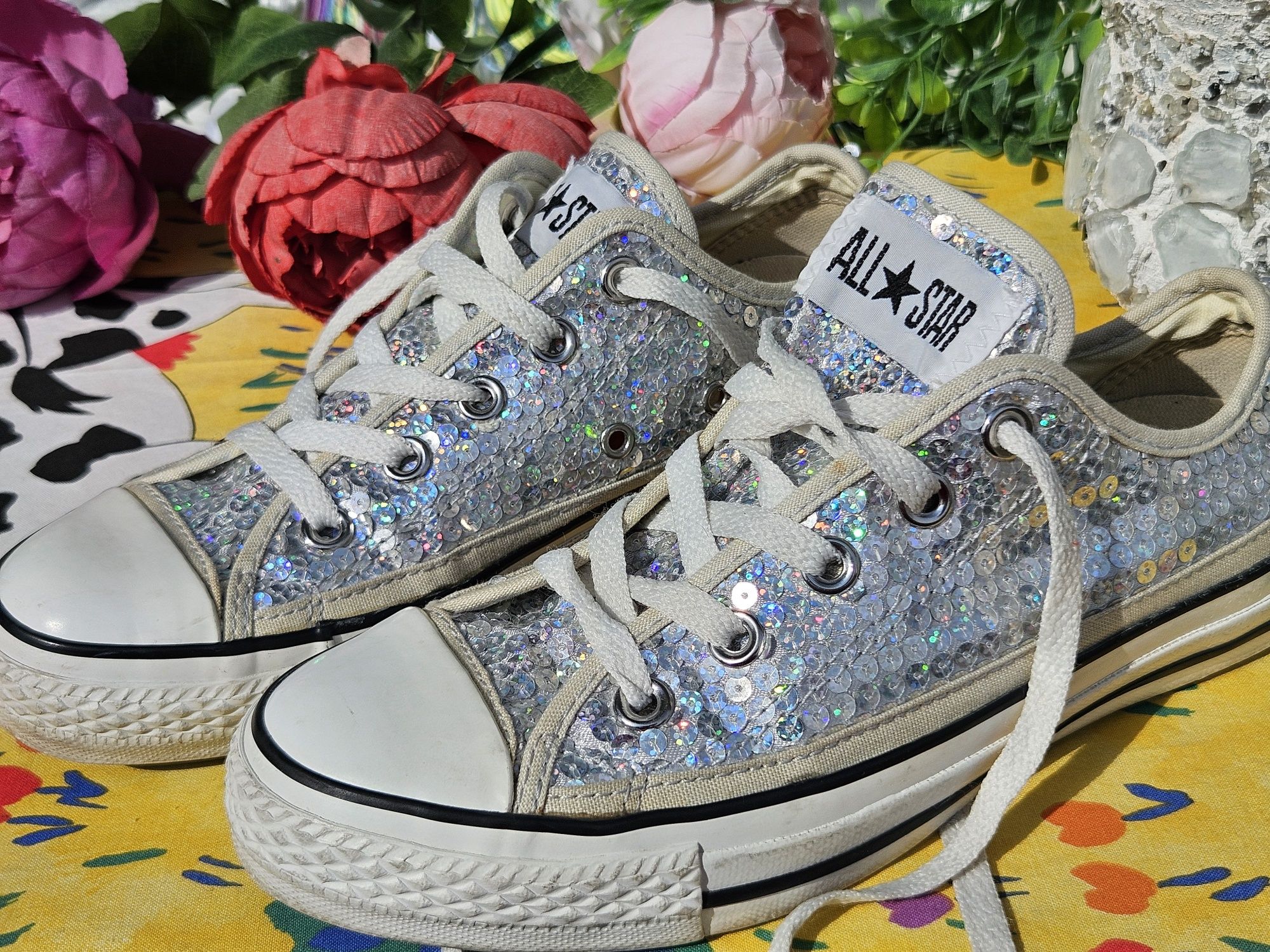 Converse оригинални кецове с пайети