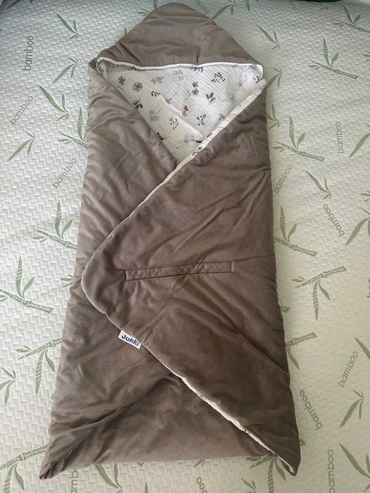 Paturica scaun auto Jukki Simply Nature Muslin&Latte Velvet