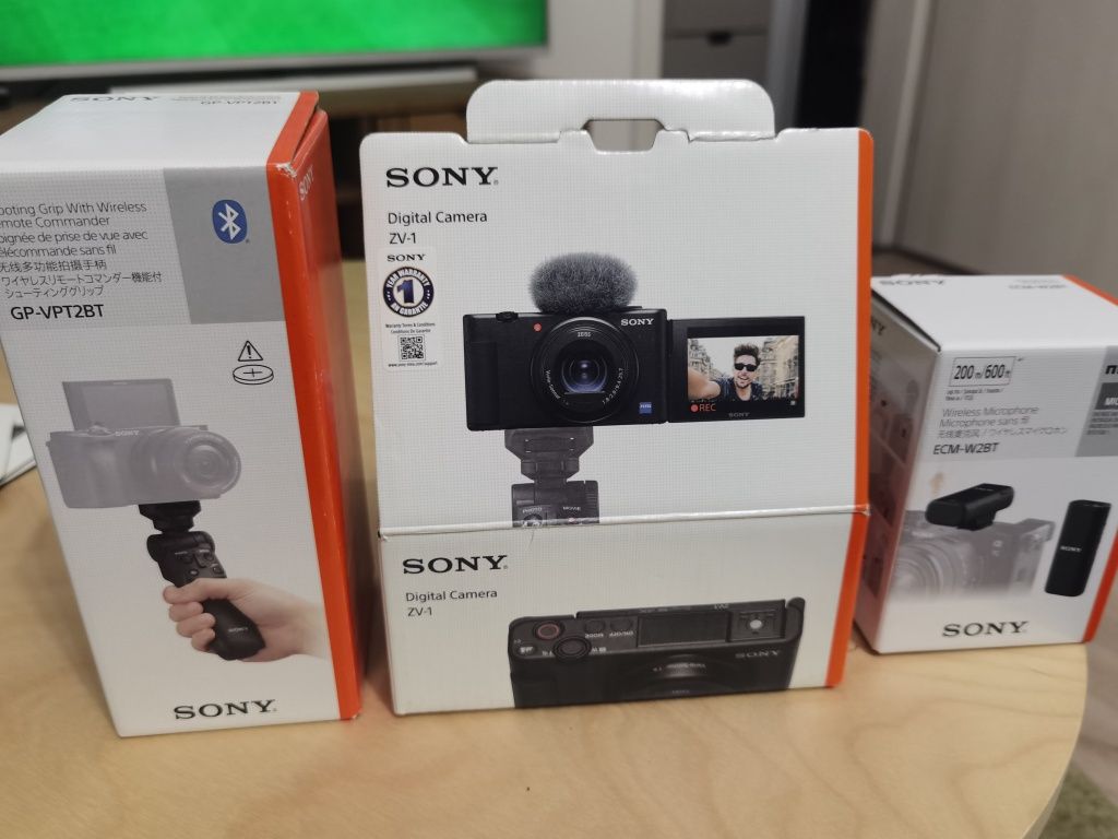 Sony camera filmat vlogging+grip+microfon