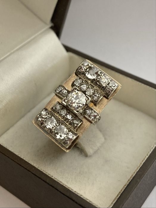 Inel tank aur cu diamante 1.30ct