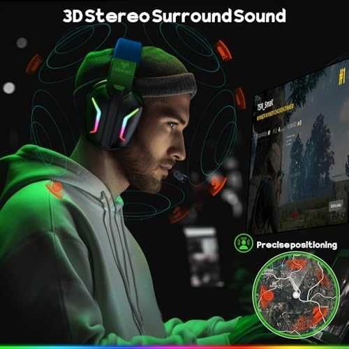 Нови Геймърски слушалки с 3D звук, RGB и 50 часа батерия за PC PS5 PS4
