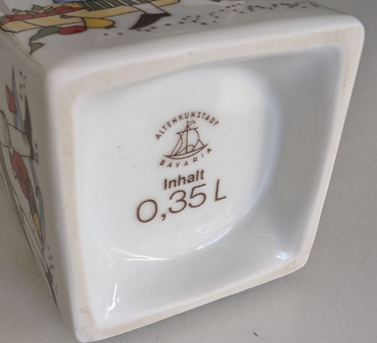 Decantor portelan Bavaria, decor patru anotimpuri