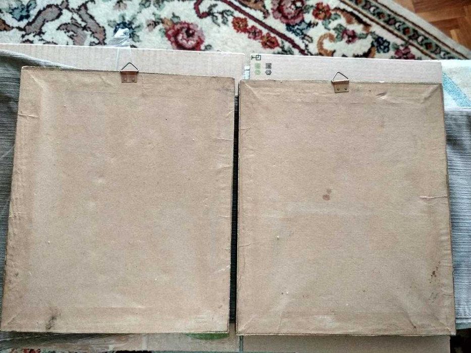 Set doua goblene alb-negru inramate /Balerina si Gentlemanul