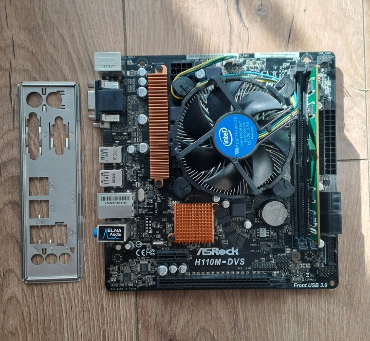 Матплата AsRock H110M-DVS / 4GB / G4400