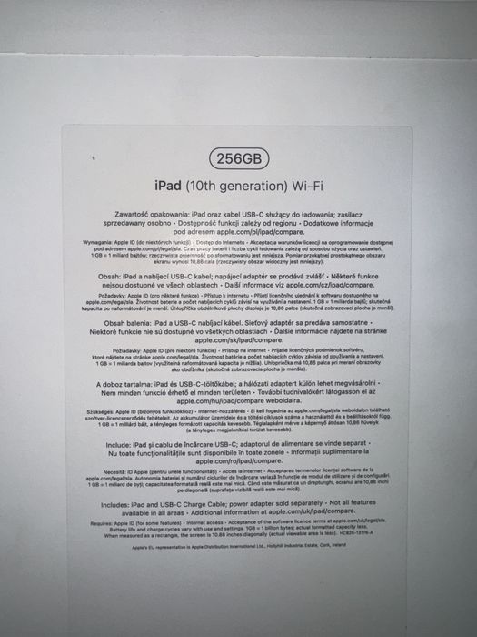 IPad 10 th generation Wi-Fi, 256GB, nou - sigilat