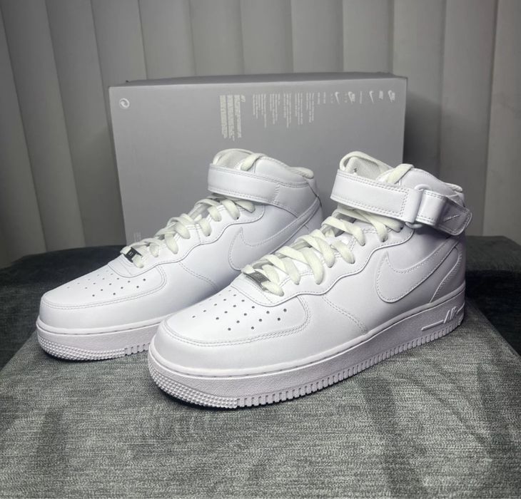 Adidasi Nike Air Force 1 Mid White - Stoc Limitat