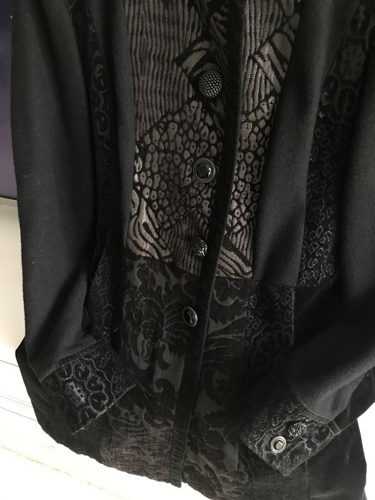 Palton din amestec lana model jacquard
