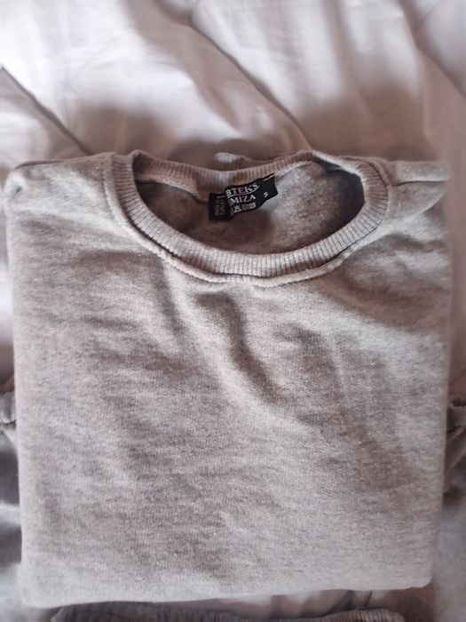 Сет от 2 части, памук, светло сив, нов, S размер