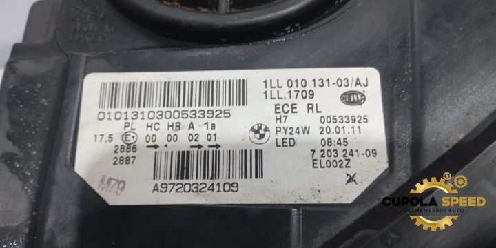 Far stanga cu lupa 7203241-09 BMW Seria 5 F11 [2009 - 2013]