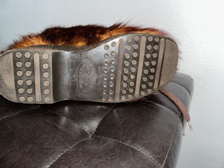 Ghete montane( vintage) din blană și piele naturală