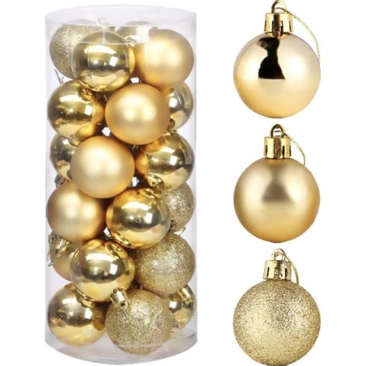 Коледни топки за елха - 4x24 броя с диаметър 3 см.