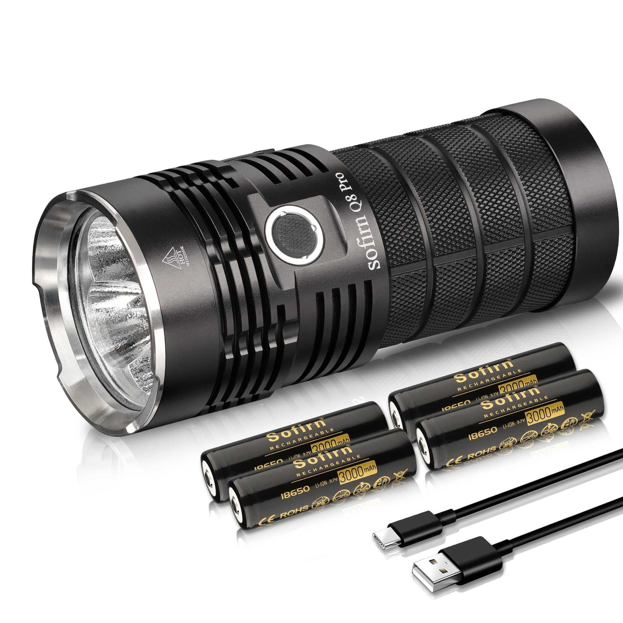 Lanterna LED Sofirn Q8 PRO + husa protectie + diffuser