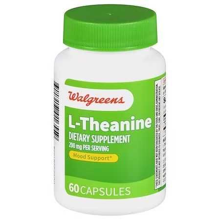 Теанин Walgreens L-Theanine 200 mg 60 капсул