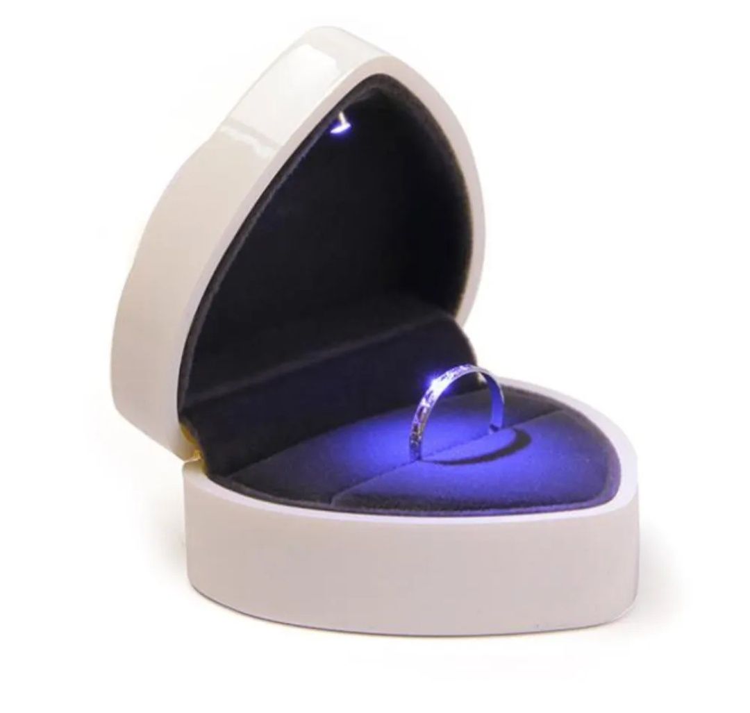 Cutie inel de logodnă cu LED, cutie inimă inel led, cutie inel