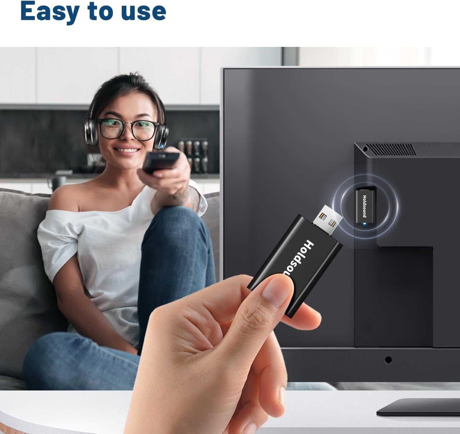 BKM600 Безжични слушалки за телевизор, с Bluetooth USB предавател