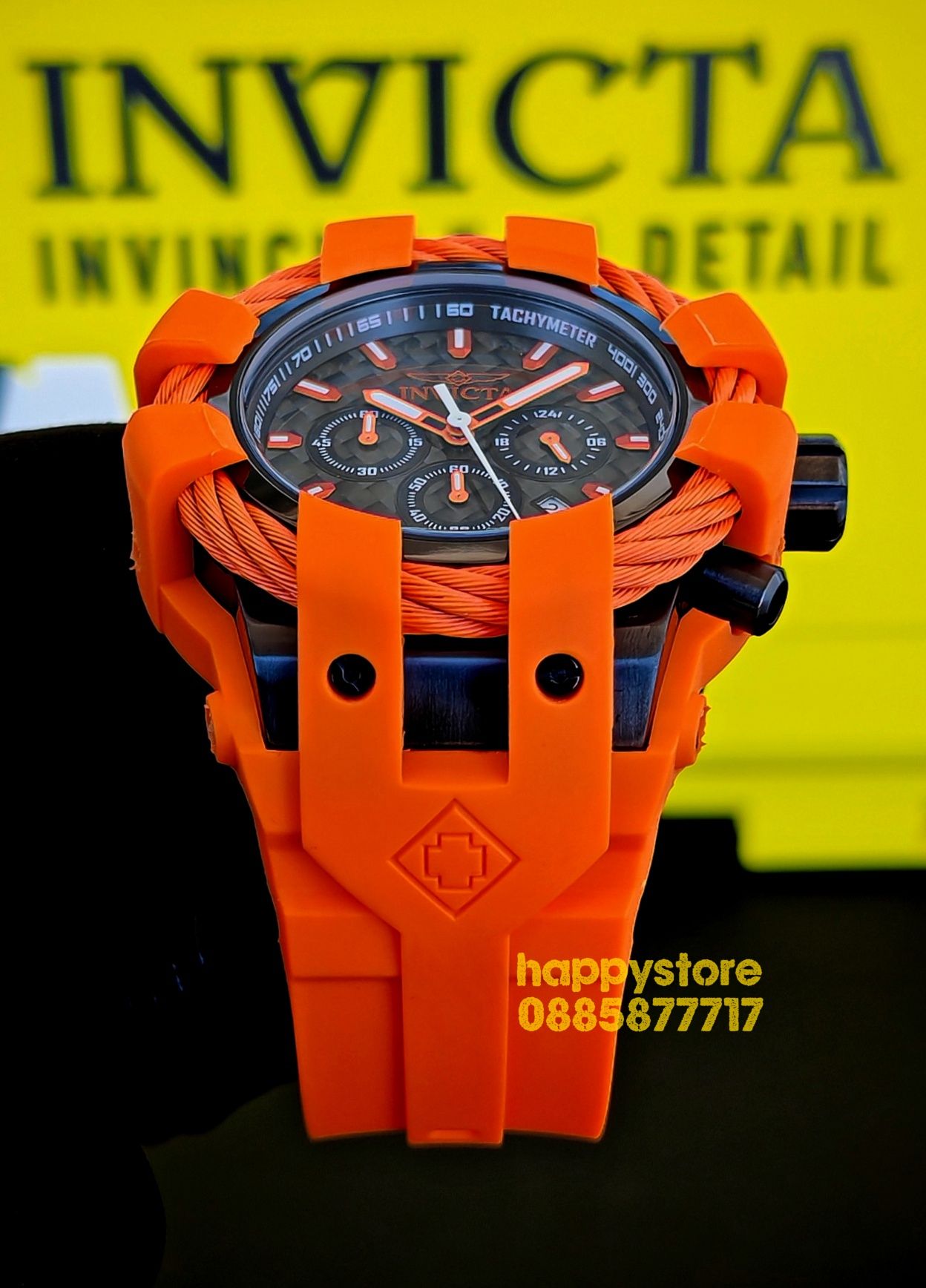 INVICTA Bolt Shock Orange 54 mm, Инвикта нов ръчен часовник