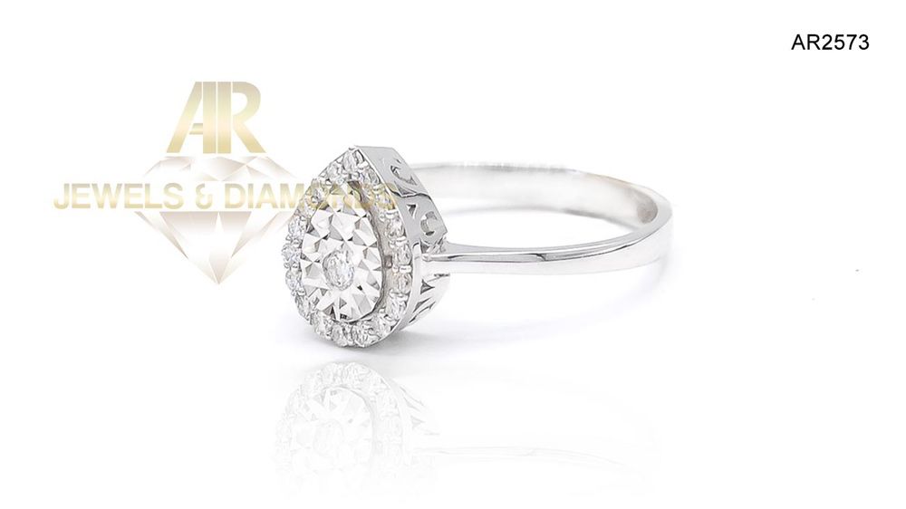 Inel Aur Alb 18 K cu DIAMANTE model nou deosebit AR JEWELS(AR2573)