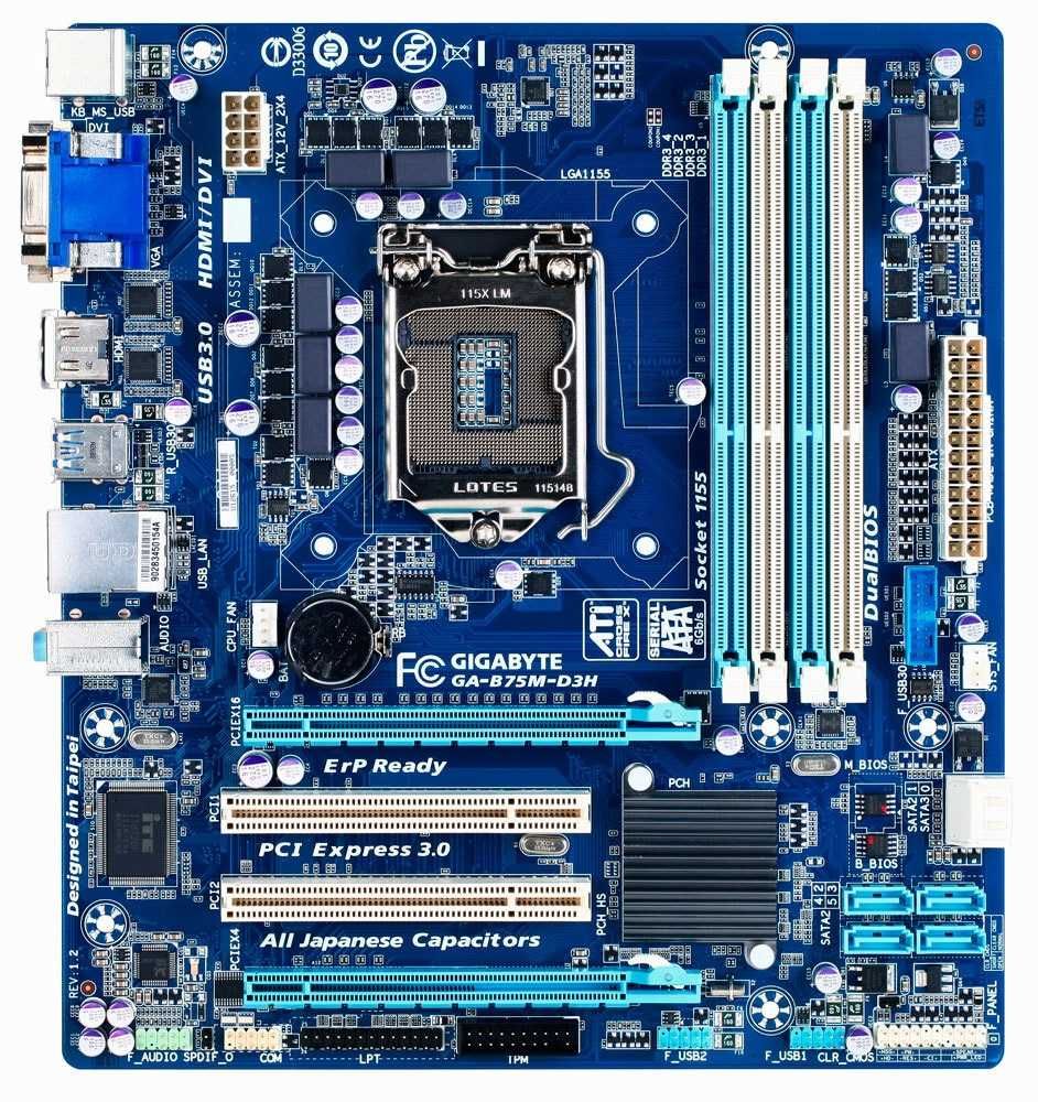 Дъно Дънна платка Gigabyte GA-B75M-D3H 1155 DDR3