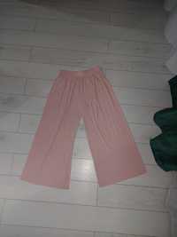 Pantaloni largi roz și galben mustar