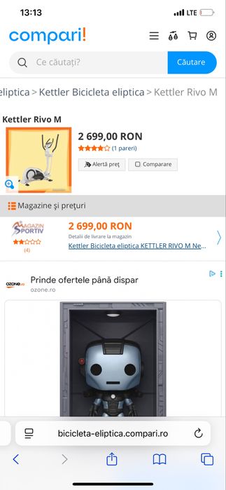 Bicicleta eliptica kettler rivo M