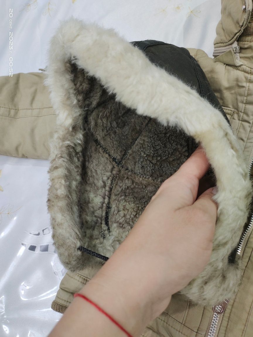 Куртка зимняя+ шапка дублёнка на 2-3 года
