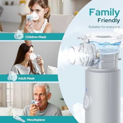 Нов Тих Портативен инхалатор за възрастни и деца 1–5 μm Финa мъгла