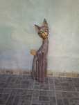 Statueta pisica din lemn 102cm