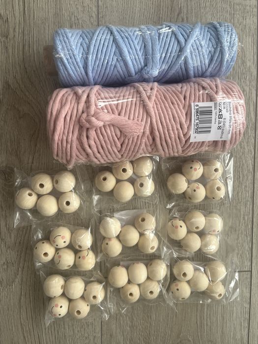 Șnur bumbrac macrame roz si blue