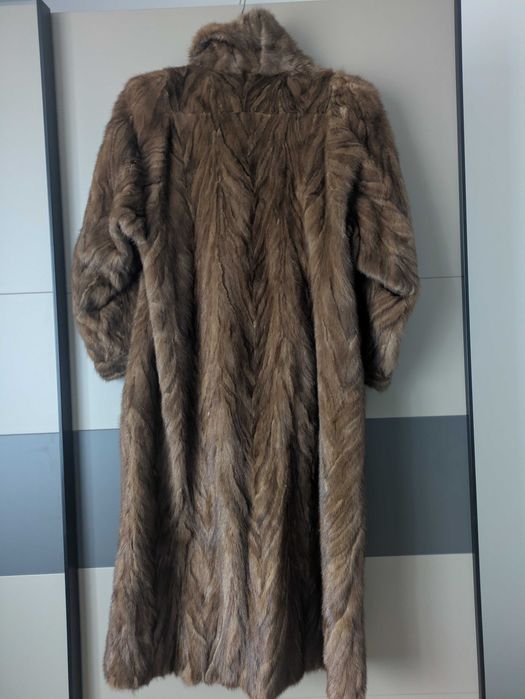 Дълго палто естествен косъм от норка