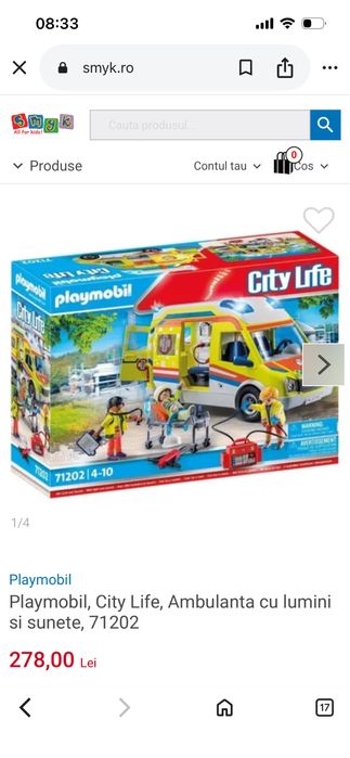 Ambulanță playmobil si rulotă playmobil