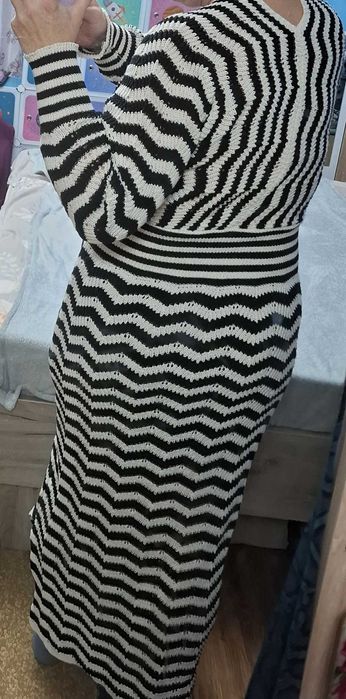 Rochie deosebita de toamna-primavara, alb-negru, universal, Trendyol