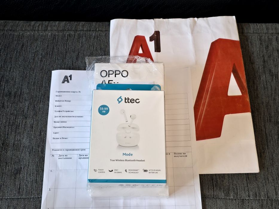 ЗАПЕЧАТАН 128GB Oppo A5x Гаранция А1 2027г. Black Blue / Черен / Син