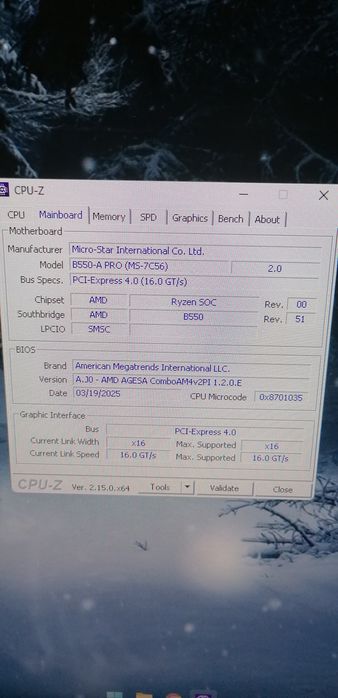 Placa de baza MSI B550-A PRO, cu cutie, update BIOS la zi.
