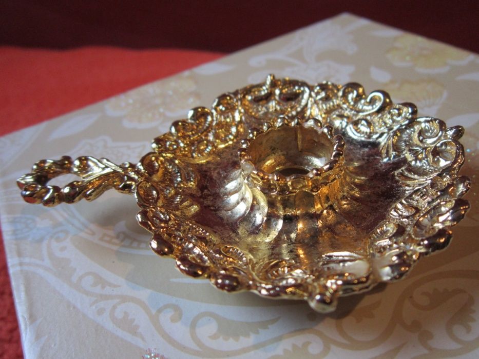 suport sfesnic superb metalic auriu vintage Germania cadou rar