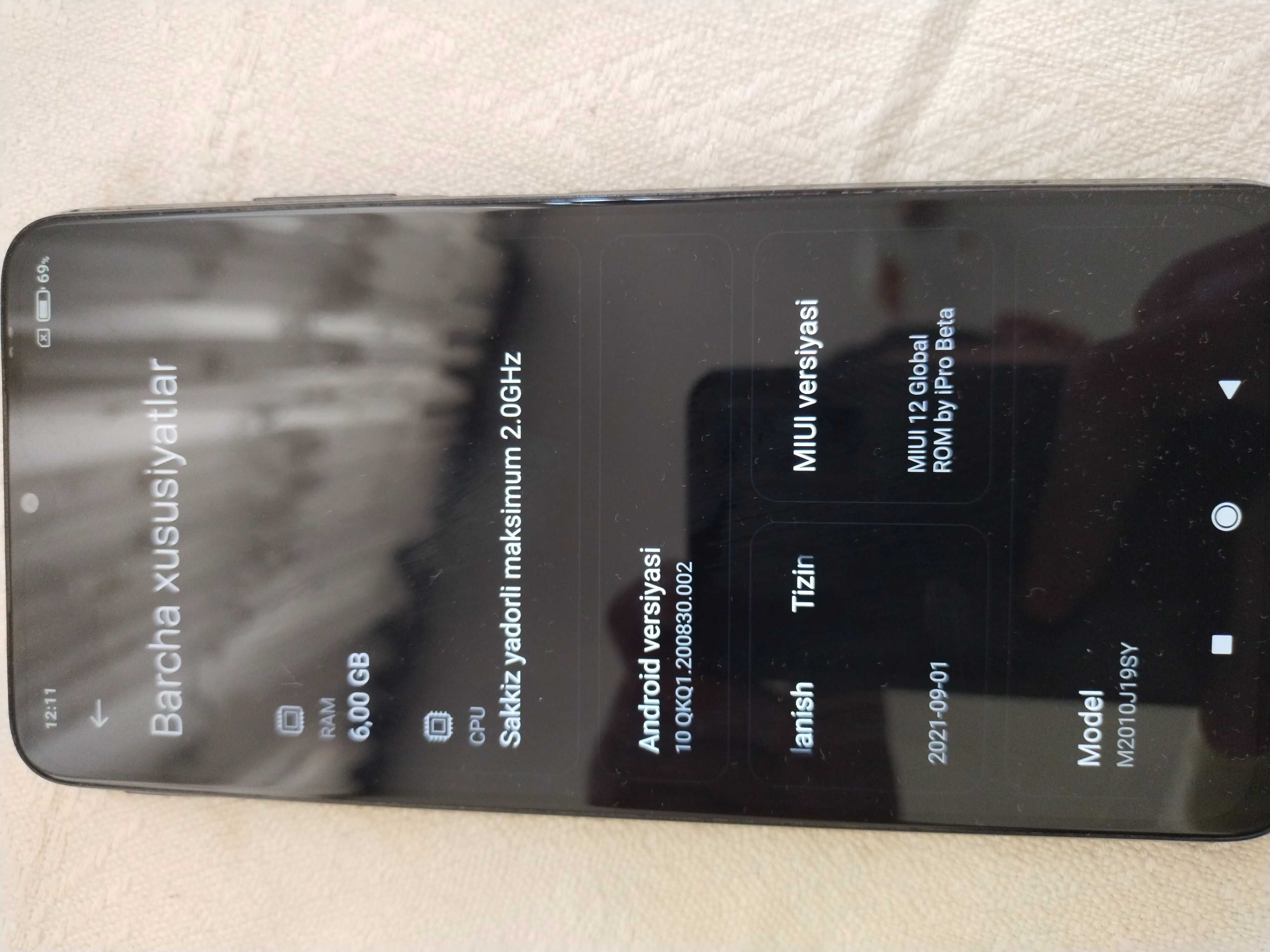 Xiaomi Redmi 9T  batareyasi 6000 mAh