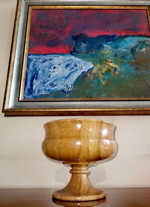 Купа бокал потир фруктиера - масивен оникс ръчно изработен Крит Гърция