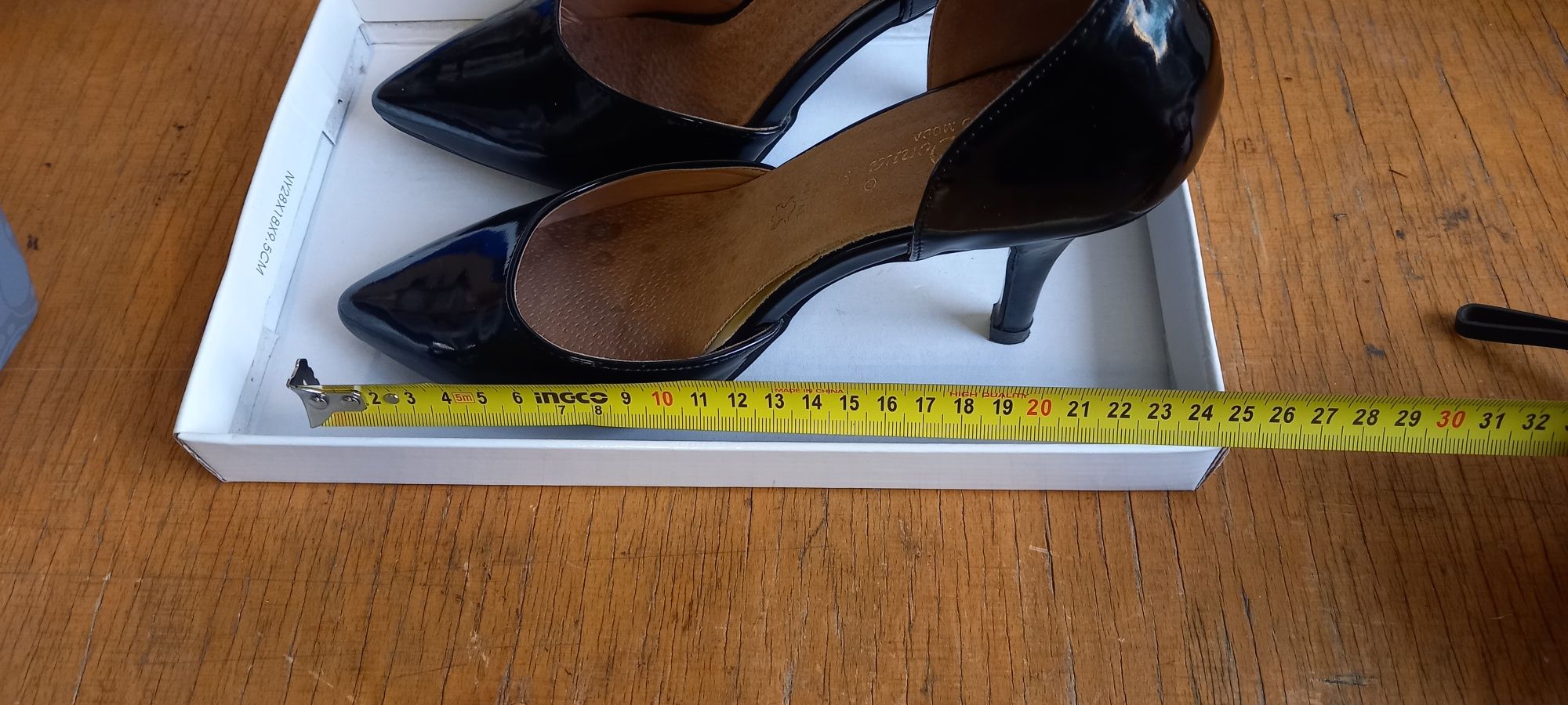 Pantofi cu toc femei, negri, mărimea 37, toc 9cm