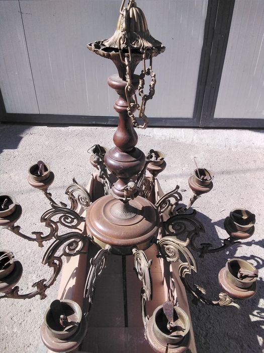 Lustra bronz 10 brate veche